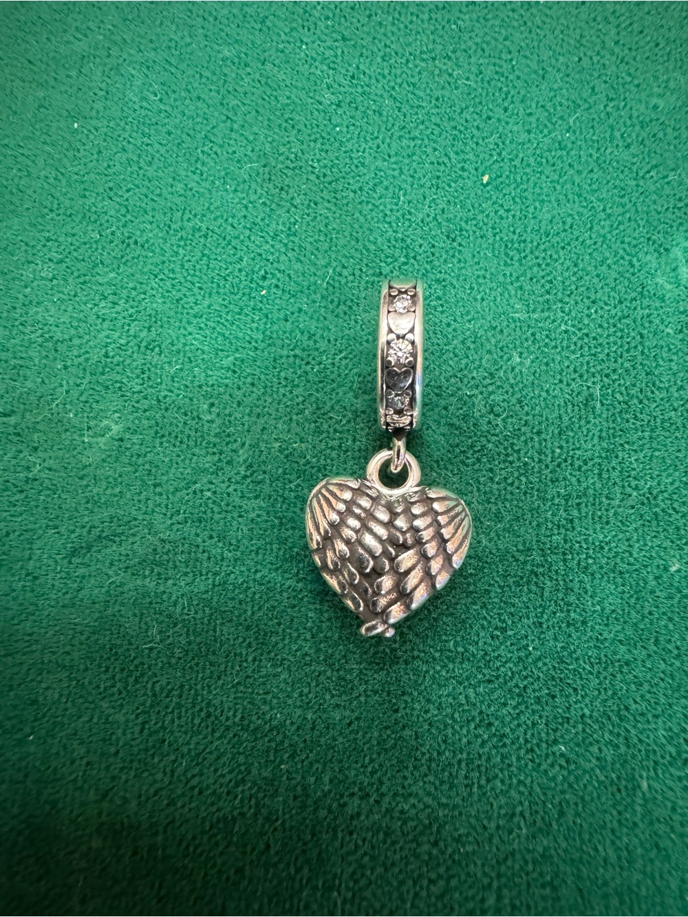 Pandora Sterling Silver Heart and Angel Wings Charm Dangle - Silver